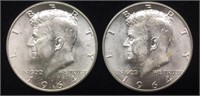 2- 1964 Silver JFK Half Dollar
