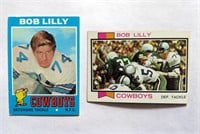 2 Bob Lilly HOF Topps Cards 1971 & 1973