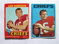 Len Dawson 1971 & 1972 Topps Cards