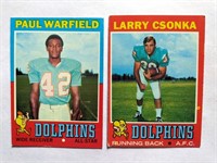 1971 Topps Paul Warfield & Larry Csonka