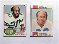 2 Mel Renfro Topps Cards 1973 & 1976