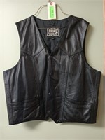 Leather motorcycle vest size 46