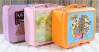 (3) Retro Plastic Lunchboxes