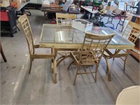 Metal and Glass table w/ 4 chairs