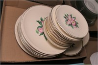 Flat of Flower Plates & Saucers