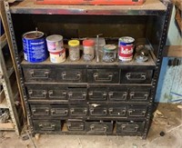 Metal Stand w/ Drawers & Contents