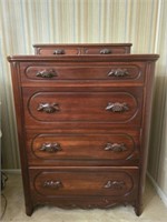 Antique American Wild Cherry wood 6 drawer chest