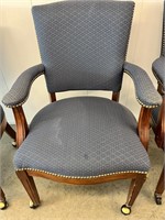 Custom Design Blue Upholstered Side Chair