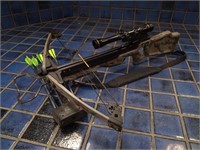 Crossbow with Silver Antler Scope & 5 Bolts