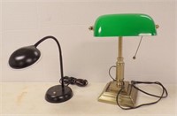 (2) DESK LAMPS, ONE IS LED