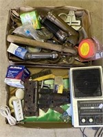 Hinges, Radio, Flashlights And Assorted Items