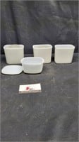 Anchor Hocking milk glass canisters