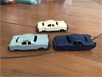 Vintage lot of tin friction cars 3” unknown maker