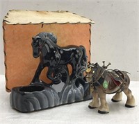 Horse Lamp and Horse Figurine 9in