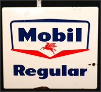 Vintage porcelain Mobil pump plate