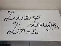 LIVE, LOVE & LAUGH METAL HANGINGS  APROX 20" X 10"