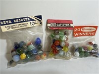 Lot of 3 vintage bags of Shooter Marbles unopened