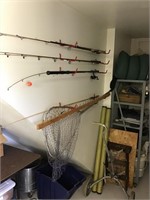 Large lot of fishing and camping gear