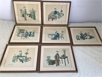 Lot of 7 asian themed prints