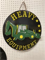 Heavy equipment sign. Hand made three