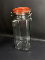 Glass Jar w/Ceramic Hinge Lid
