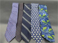 (5) Men's Ties by Tom James, Tommy Bahama, &