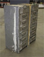(2) Metal Hardware Storage Units