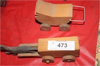 FOLK ART STYLE HORSE WAGON & BABY BUGGY