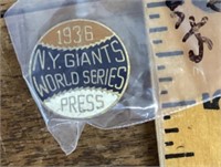 1936 NY Giants World Series Press pin