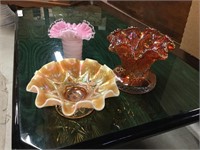 3 PIECES CARNIVAL GLASS (CHOICE)