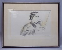 Signed Chapman Charcoal Drawing