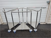 (3) Rolling Dirty Linen Stainless Rolling Racks