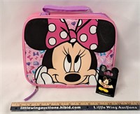 MINNIE MOUSE Lunchbag w MICKEY MOUSE Pin