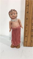 Antique plastic wind up hula girl. Made in Japan