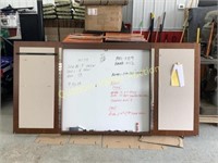 WOODEN CONFERENCE ROOM CABINET & DRY ERASE BOARDS