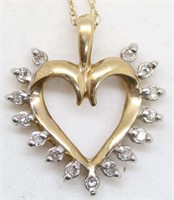 10K 18" Gold Diamond Necklace 1.6 Grams