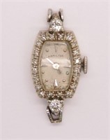 Ladies 14K White Gold & Diamonds Hamilton Watch
