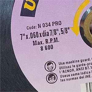 UNI PRO 7"X.060 X 7/8"-5/8" GRANITE/TILE DISC