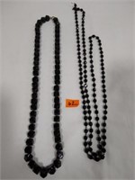 Jet Black glass beaded necklaces