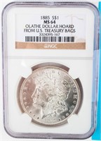 Coin 1885  Morgan Silver Dollar NGC MS64