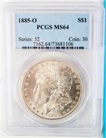 Coin 1885-O  Morgan Silver Dollar PCGS MS64