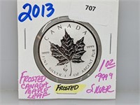 2013 1oz .999 Silver Frosted Canada Maple Leaf