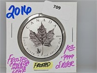 2016 1oz .999 Silver Frosted Canada Maple Leaf