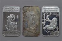 3 - Silver 1ozt .999 (3ozt TW) Art Bars