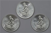 3 - Silver 1ozt (3ozt TW) Engelhard 1986