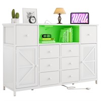 HDDDZSW White Dresser for Bedroom with Charging St