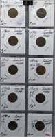(10) Indian head cents. Dates include 1907, 1898,