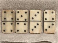 Antique Ivory or Bone 26-Piece Domino Set