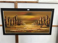 Mid Century Modern Signed Oil Painting