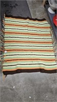 Yellow, Mint Green, & Orange Striped Afghan